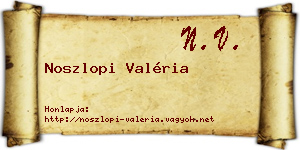 Noszlopi Valéria névjegykártya